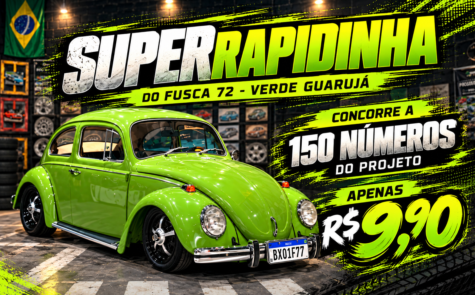 SuperRapidinha#1 – do PJ - Fusca 72 - Verde Guarujá