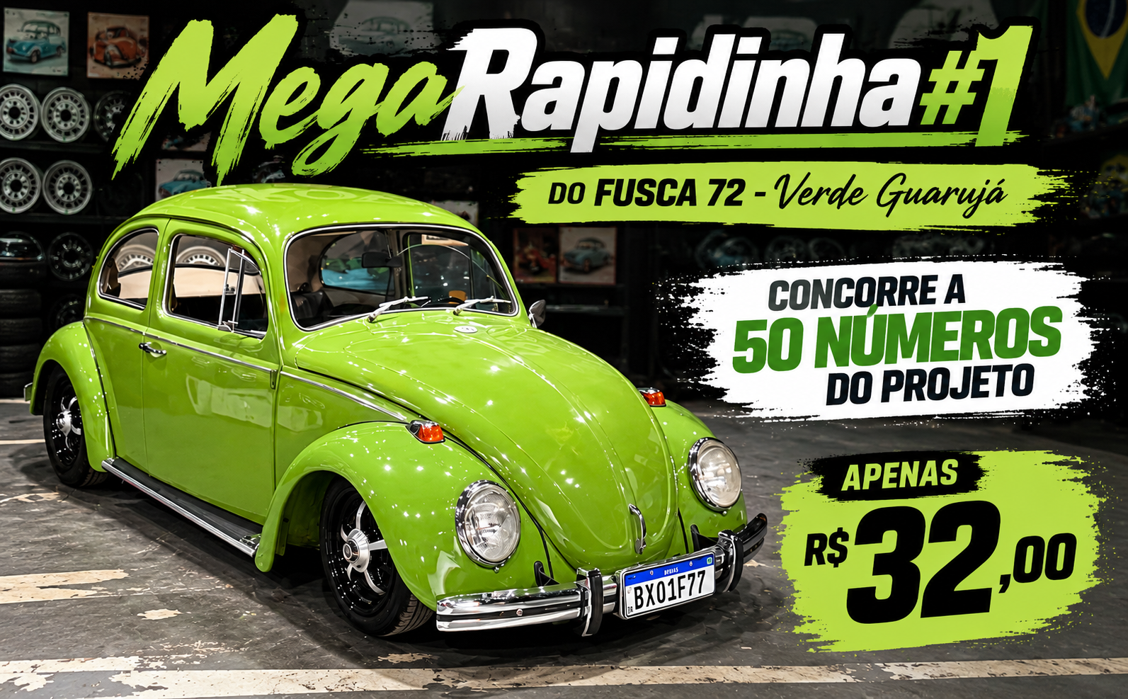 MegaRapidinha#1 – do PJ -  Fusca 72 - Verde Guarujá